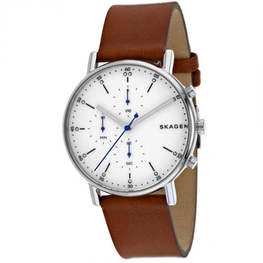 Skagen Signatur Quartz Chronograph Brown Leather Watch SKW6462 