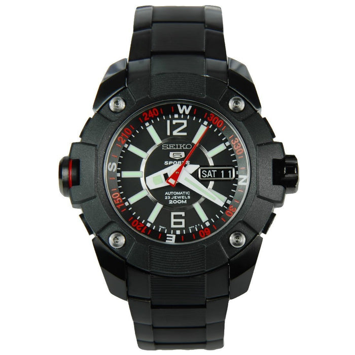 Seiko Sport Automatic Black Stainless Steel Watch SKZ267 