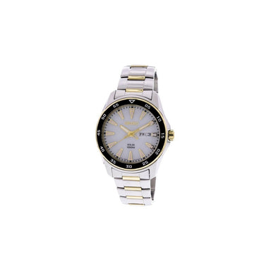 Seiko Solar Quartz Two-Tone Stainless Steel Watch SNE394 
