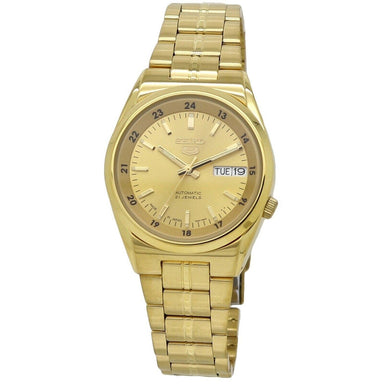 Seiko Seiko 5 Automatic Gold-Tone Stainless Steel Watch SNK574J1 
