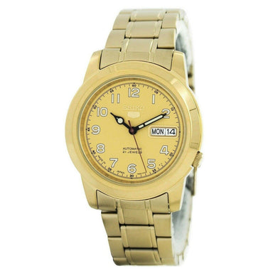 Seiko Seiko 5 Automatic Gold-Tone Stainless Steel Watch SNKK38J1 