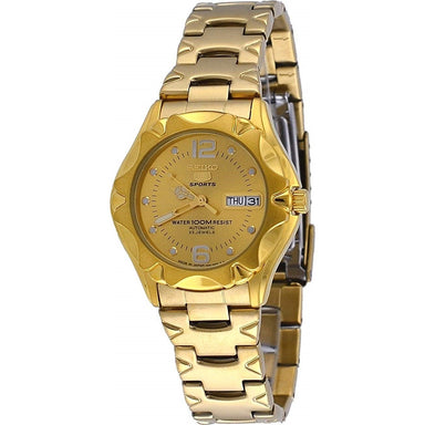 Seiko Seiko 5 Sports Automatic Gold-Tone Stainless Steel Watch SNZ460J1 