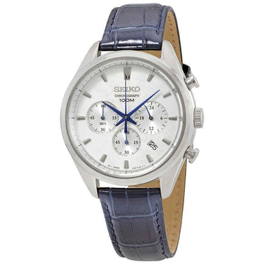 Seiko Chronograph Quartz Chronograph Blue Leather Watch SSB291 