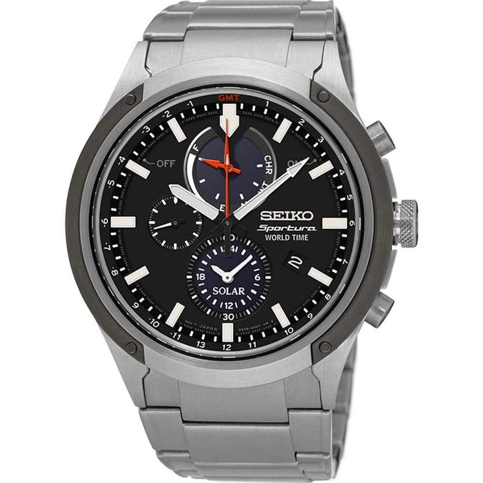 Seiko Sportura Quartz Chronograph Stainless Steel Watch SSC479 