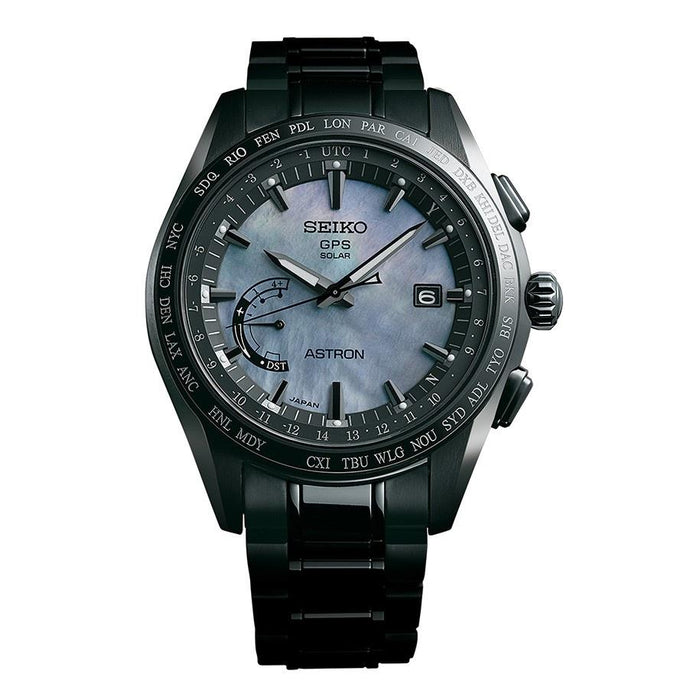 Seiko Astron GPS Solar Solar World Time Black Titanium and Ceramic Watch SSE091 