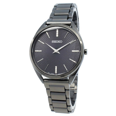 Seiko Conceptual Quartz Black Stainless Steel Watch SWR035 