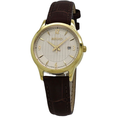 Seiko Classic Quartz Brown Leather Watch SXDG96 