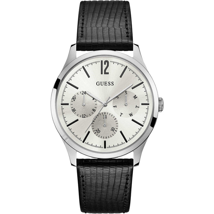 Guess Regent Quartz Chronograph Black Leather Watch U1041G4 