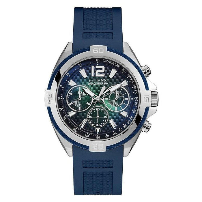 Guess Casual Quartz Chronograph Blue Silicone Watch U1168G1 