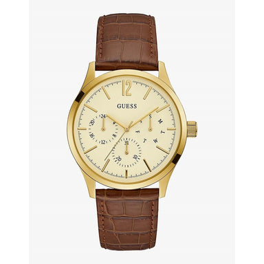 Guess Regent Quartz Brown Leather Watch W1041G2 