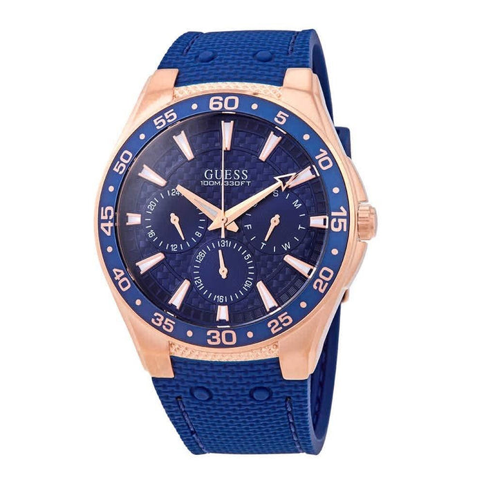 Guess Atlantic Quartz Blue Silicone Watch W1171G4 