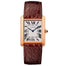 Cartier Tank Solo Quartz 18 Kt Rose Gold Brown Leather Watch W5200025 