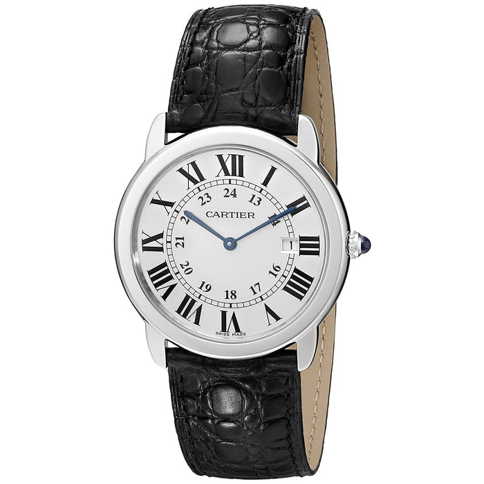 Cartier Ronde Solo Quartz Black Leather Watch W6700255 