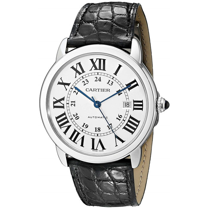 Cartier Ronde Solo Automatic Automatic Black Leather Watch W6701010 