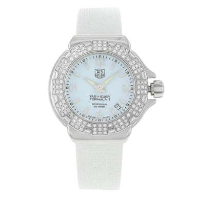 Tag Heuer Formula 1 Quartz Diamond White Leather Watch WAC1215.FC6219 