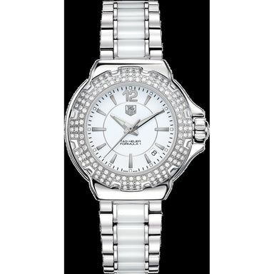 Tag Heuer Formula One Quartz Diamond Silver and White Stainless steel and Ceramic Watch WAH1215.BA0861 