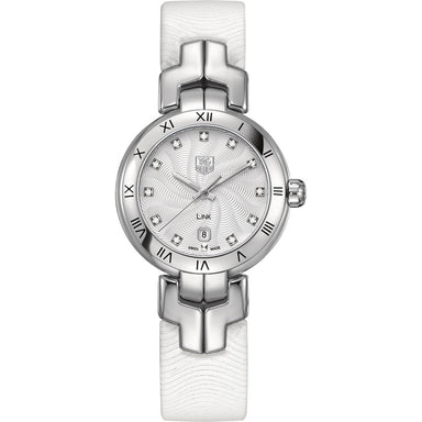Tag Heuer Link Quartz Diamond White Leather Watch WAT1411.FC6316 