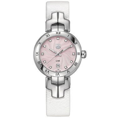 Tag Heuer Link Quartz Diamond White Leather Watch WAT1415.FC6316 