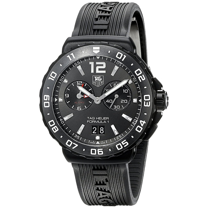 Tag Heuer Formula 1 Quartz Chronograph Black Rubber Watch WAU111D.FT6024 