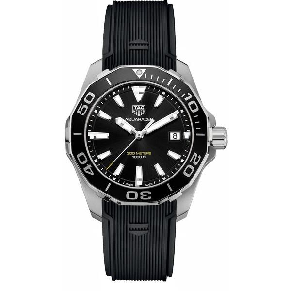 Tag Heuer Aquaracer Quartz Black Rubber Watch WAY111A.FT6068 
