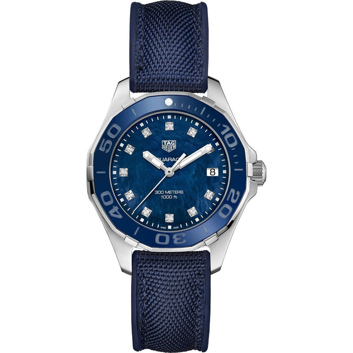Tag Heuer Aquaracer Quartz Diamond Blue Textile Watch WAY131L.FT6091 