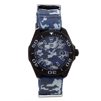 Tag Heuer Aquaracer Quartz Blue Fabric NATO Watch WAY208D.FC8221 