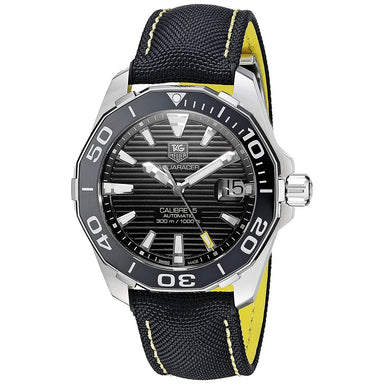 Tag Heuer Aquaracer Automatic Automatic Black Canvas and Leather Watch WAY211A.FC6362 
