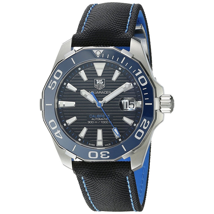 Tag Heuer Aquaracer Automatic Automatic Black Canvas and Leather Watch WAY211B.FC6363 