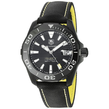 Tag Heuer Aquaracer Automatic Automatic Black Canvas and Leather Watch WAY218A.FC6362 