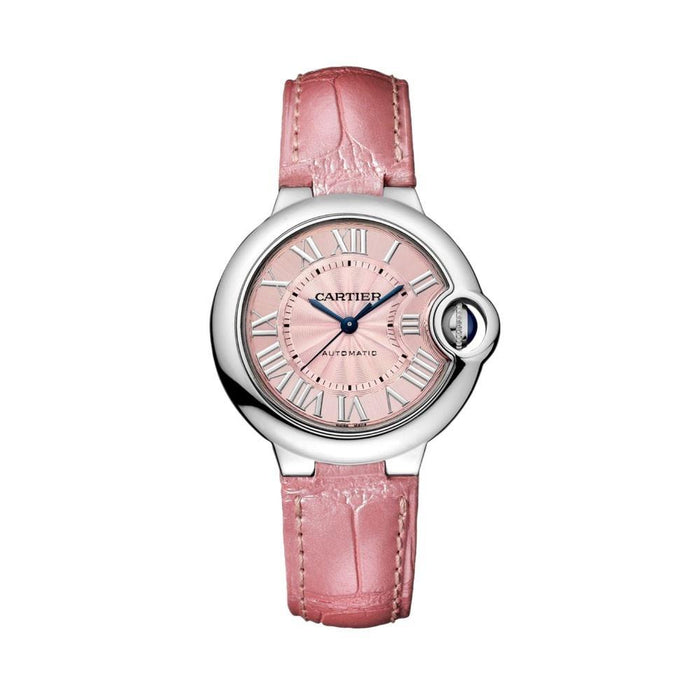 Cartier Ballon Bleu Automatic Pink Leather Watch WSBB0002 