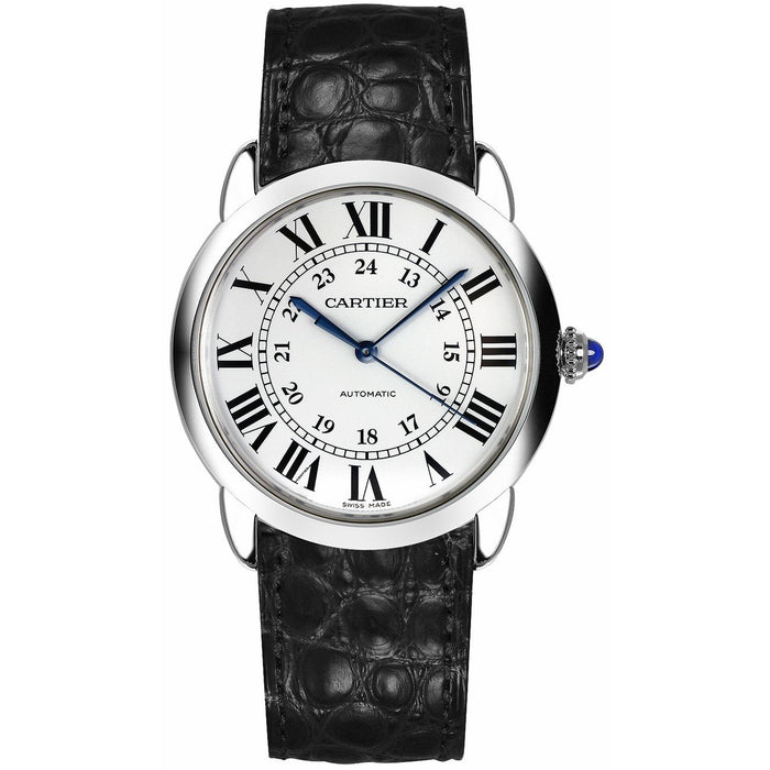 Cartier Ronde Solo Automatic Black Leather Watch WSRN0013 