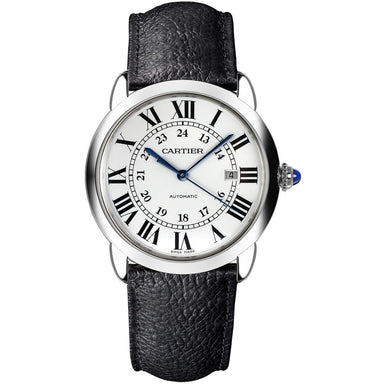 Cartier Ronde Solo Automatic Black Leather Watch WSRN0022 
