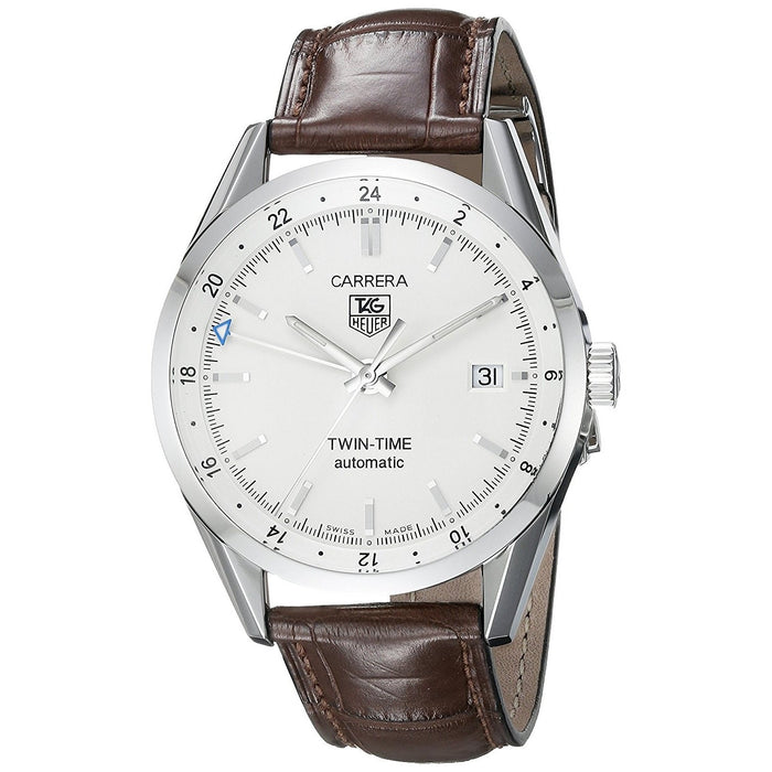 Tag Heuer Carerra Automatic Twin Time Automatic Brown Leather Watch WV2116.FC6181 