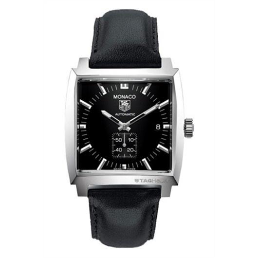 Tag Heuer Monaco Automatic Black Leather Watch WW2110.FC6171 
