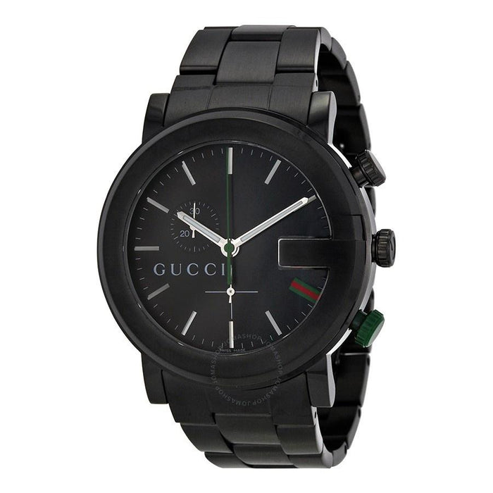 Gucci G-Chrono Quartz Chronograph Black Stainless Steel Watch YA101331 
