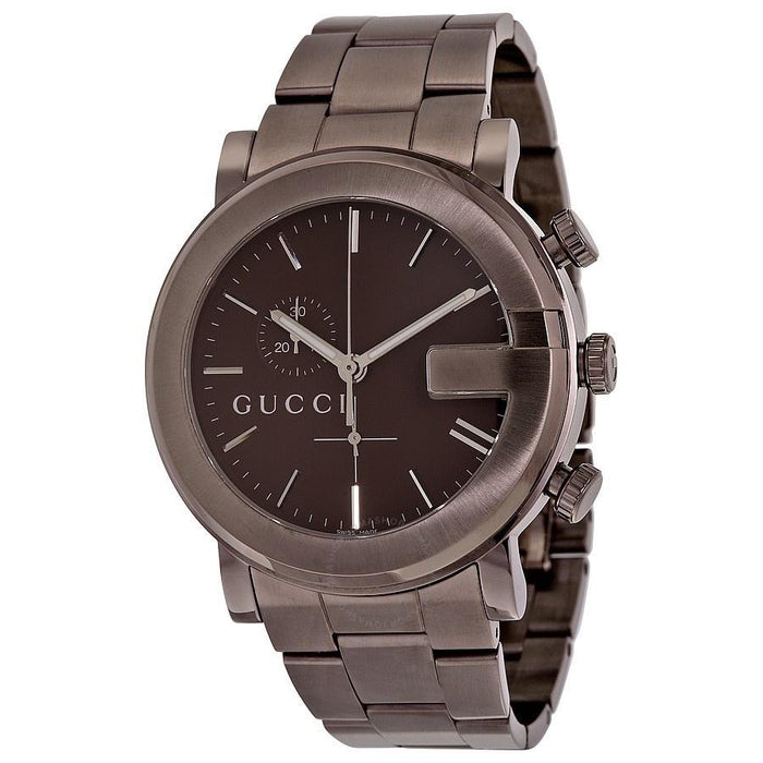 Gucci G-Chrono Quartz Chronograph Brown Stainless Steel Watch YA101341 