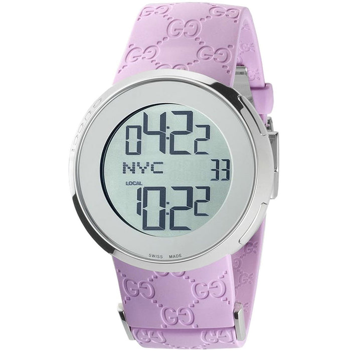 Gucci Digital Quartz Digital Pink Rubber Watch YA114404 