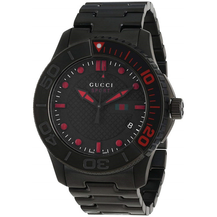 Gucci G-Timeless Quartz Black Stainless Steel Watch YA126230 