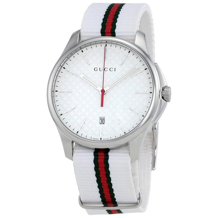 Gucci G-Timeless Quartz Red, Green and White Nylon Watch YA126323 
