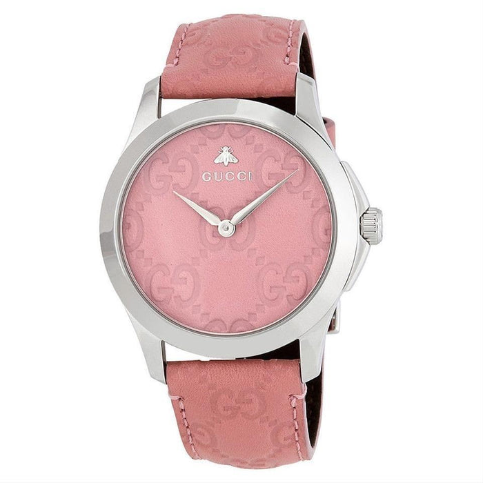 Gucci G-Timeless Quartz Pink Leather Watch YA1264030 