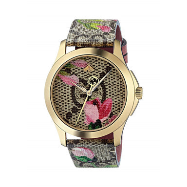 Gucci G-Timeless Quartz Multicolored Canvas Watch YA1264038 