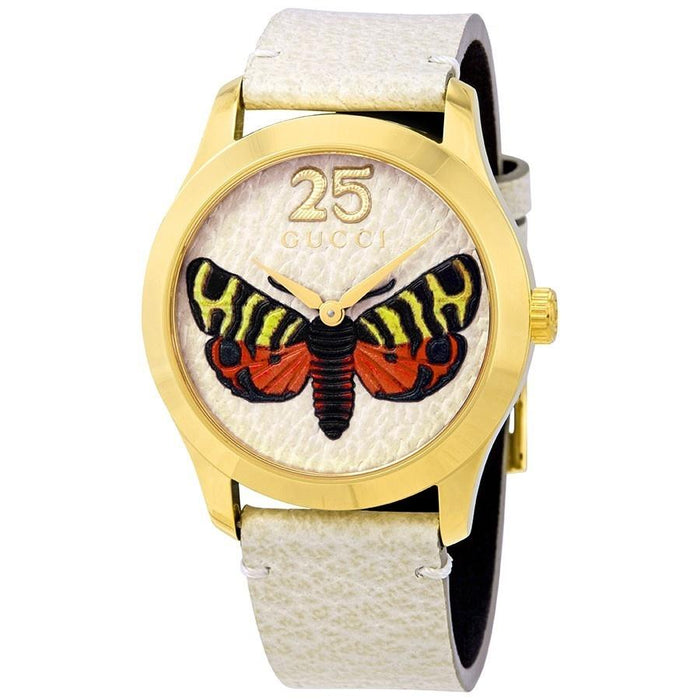 Gucci G-Timeless Quartz Beige Leather Watch YA1264062 