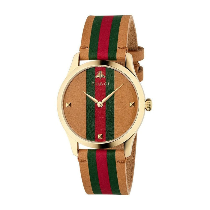Gucci G-Timeless Quartz Multicolored Leather Watch YA1264077 