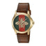 Gucci Le Marche Des Merveilles Quartz Brown Leather Watch YA126451 