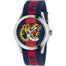 Gucci Le Marches des Marveilles Quartz Embroidered Tiger Red and Blue Nylon Watch YA126495 