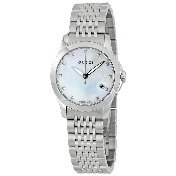Gucci G-Timeless Quartz Diamond Stainless Steel Watch YA126504 