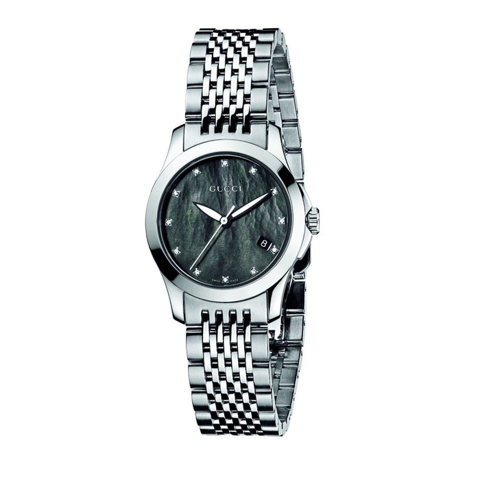 Gucci G-Timeless Quartz Diamond Stainless Steel Watch YA126505 