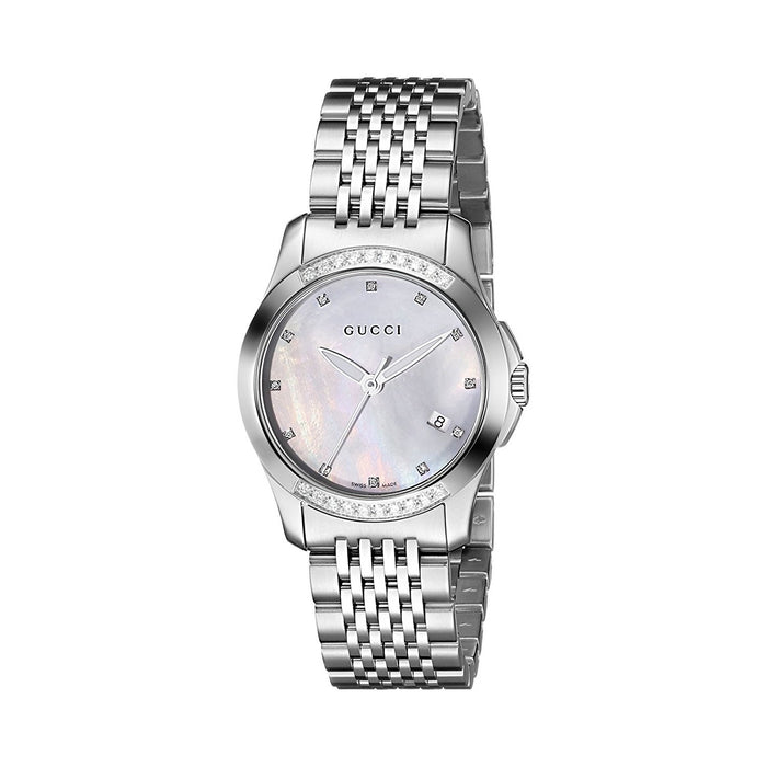 Gucci G-Timeless Quartz Diamond Stainless Steel Watch YA126510 