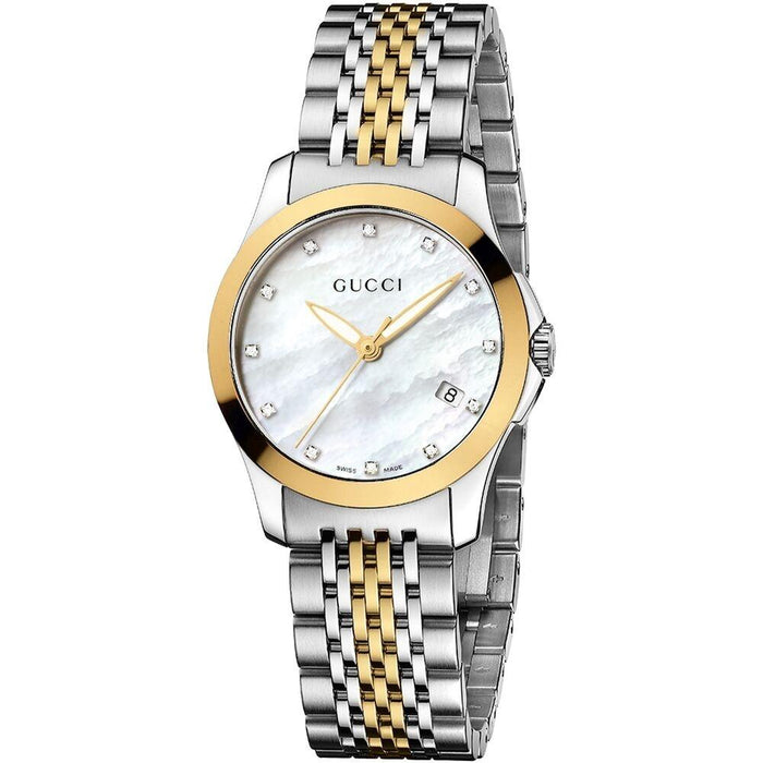 Gucci G- Timeless Quartz Diamond Two-Tone Stainless Steel Watch