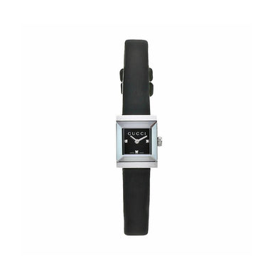 Gucci G-Frame Quartz Black Leather Watch YA128503 